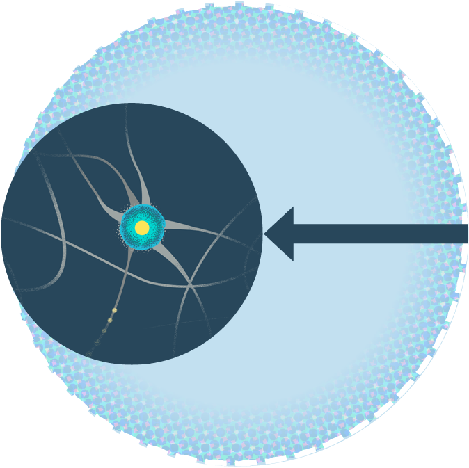 Circle graphic representing 44% reduction in the number of adults with depression