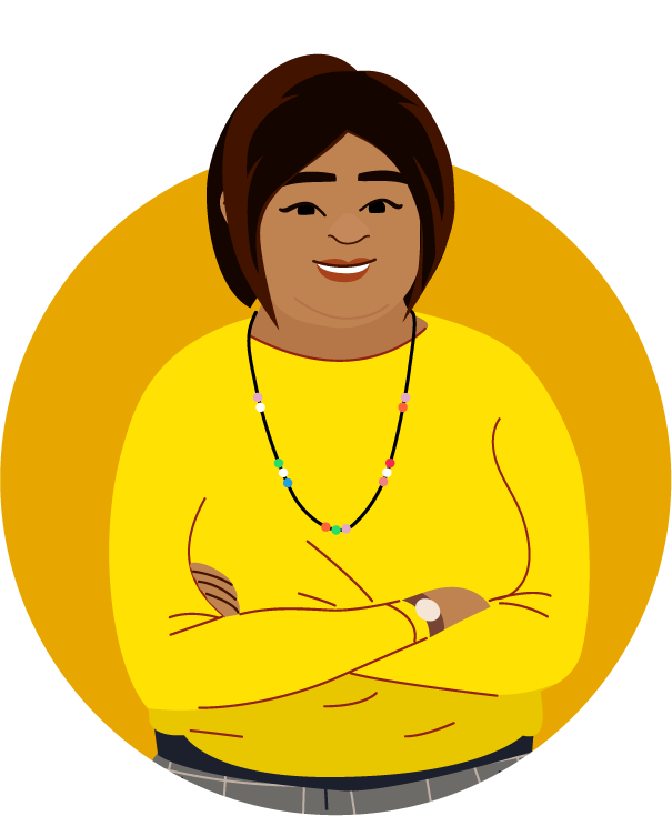 woman smiling arms folded